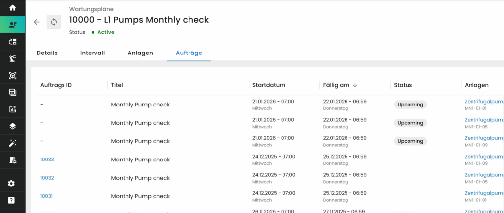 Wartungspläne für Maschinen – der osapiens HUB bietet eine ideale Übersicht