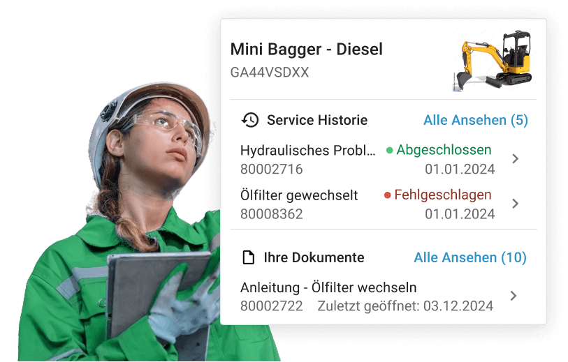 Service History im osapiens HUB for Maintenance