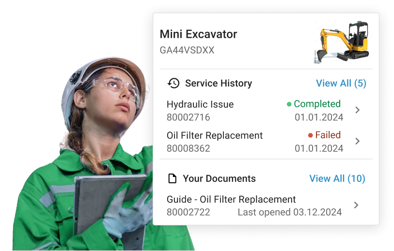 Service history and saved documents in the osapiens HUB for Maintenance
