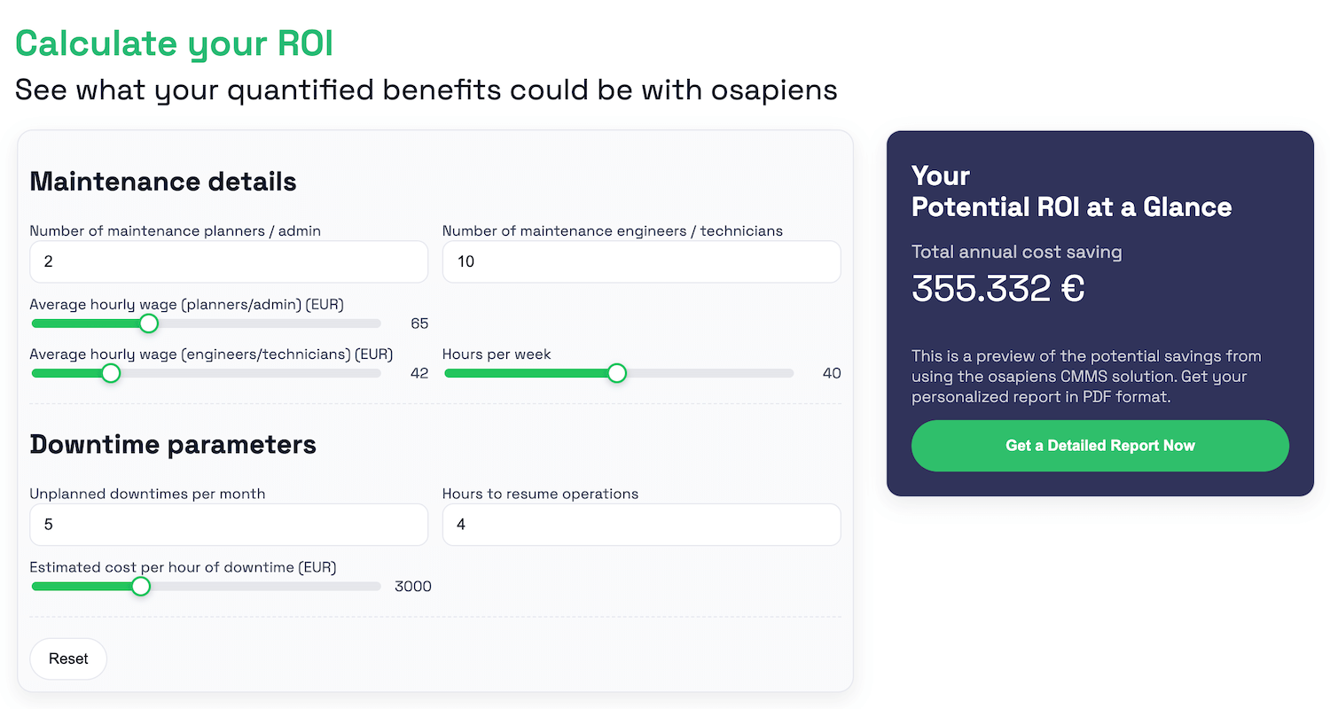 osapiens ROI calculator