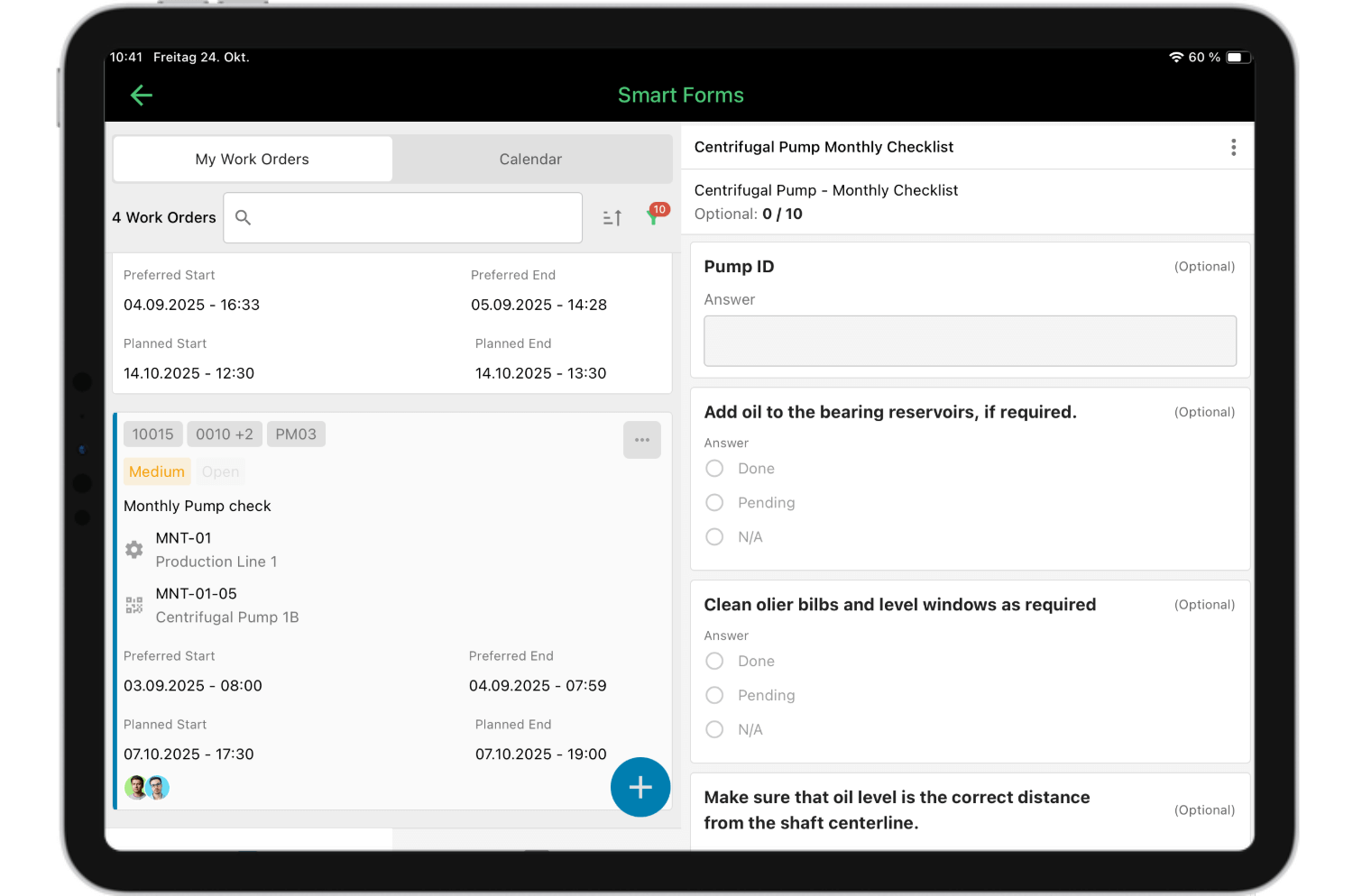 How to implement a CMMS: Smart forms osapiens