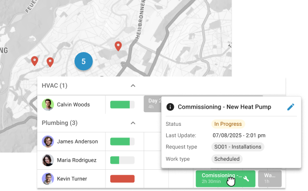 Planning map facilities osapiens HUB
