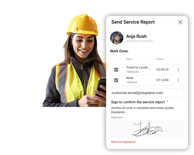 Mobile app for technicians